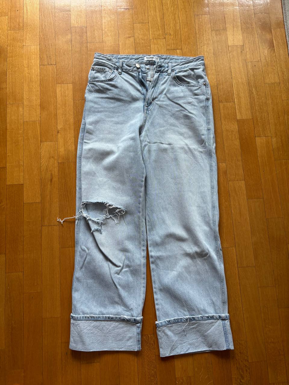 Вязаная рубашка-поло ZARA и Джинсы PULL & BEAR photo 3