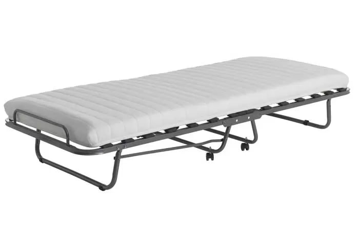 Foldable bed with mattress