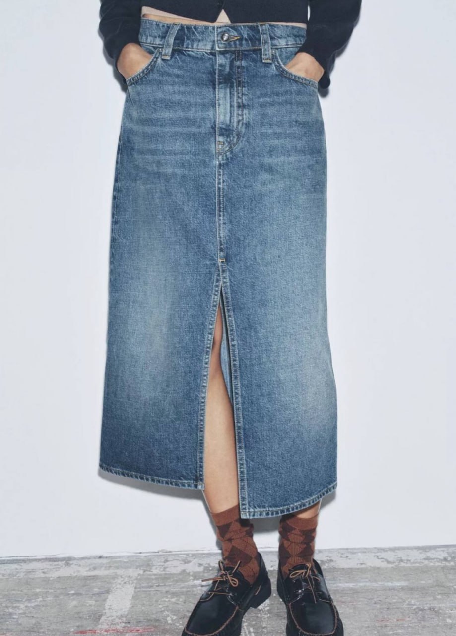 Джинсовая юбка Zara Authentic denim