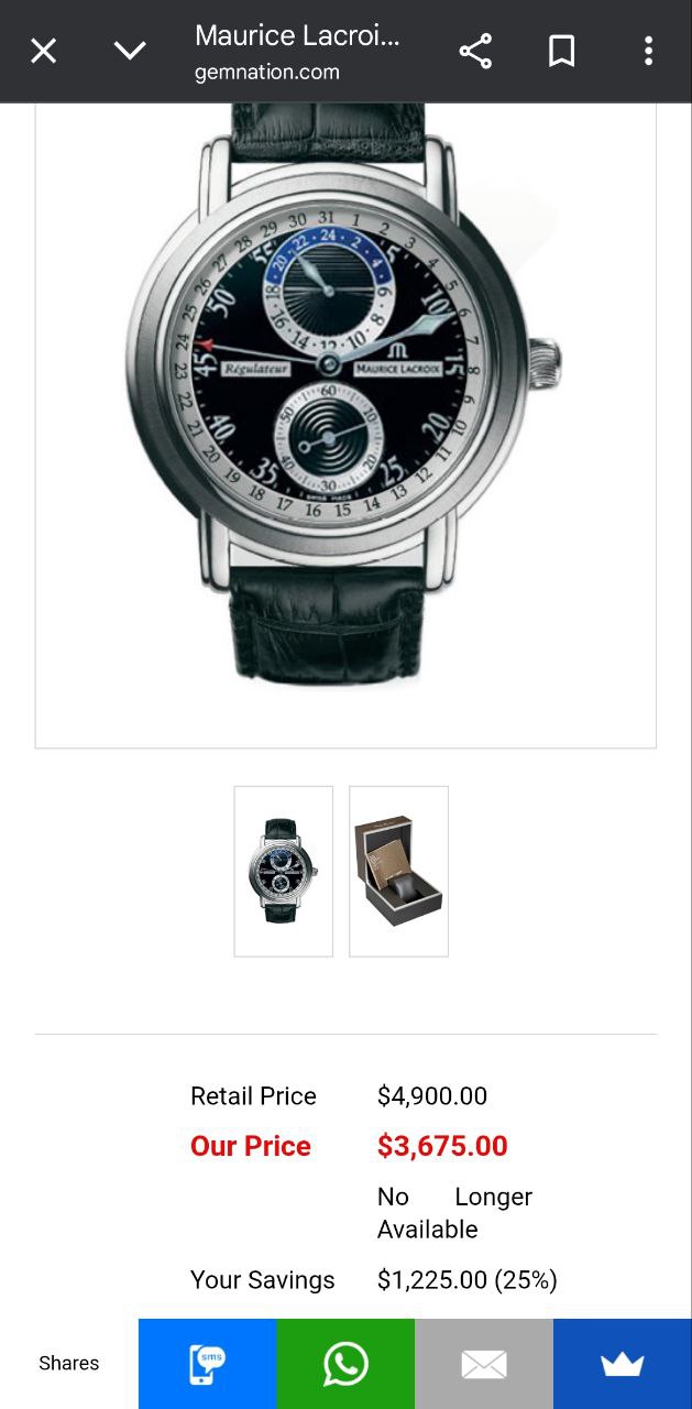 Часы Maurice Lacroix Masterpiece Regulateur photo 8