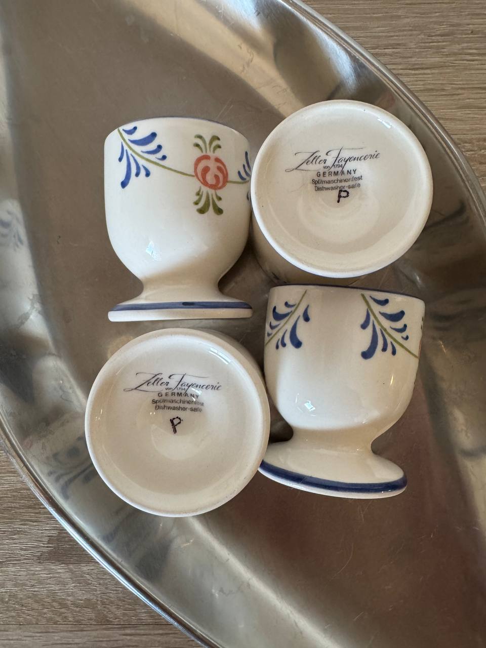 Egg stands/pastry molds with hand-painted decoration for eggs Zeller Keramik