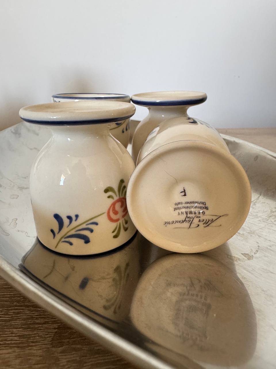 Egg stands/pastry molds with hand-painted decoration for eggs Zeller Keramik photo 2