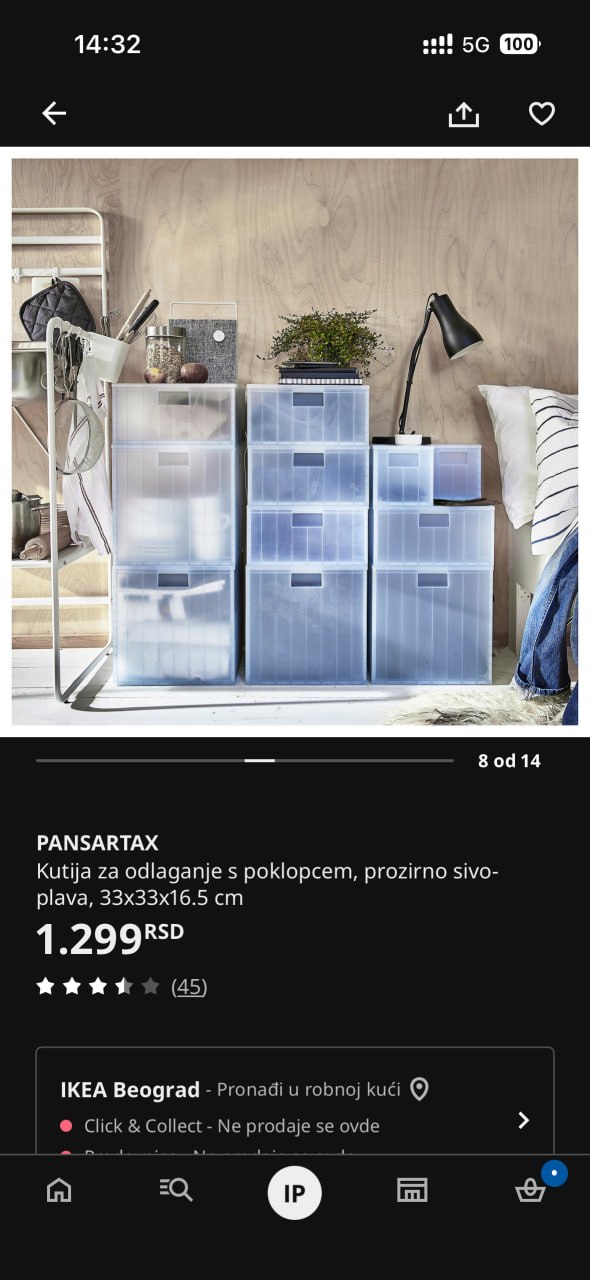 IKEA PANSARTAX plastične kutije