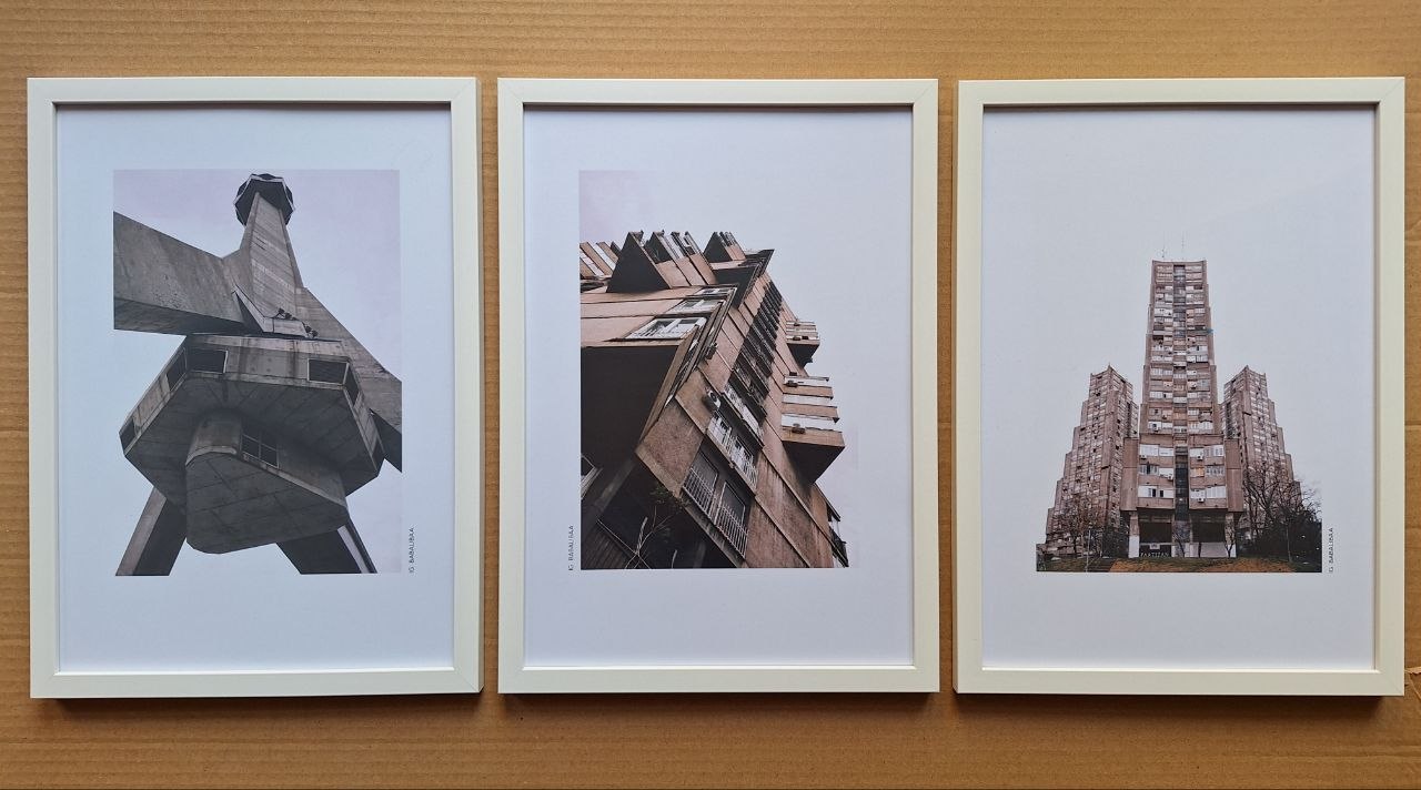 A4 posters with Belgrade brutalism