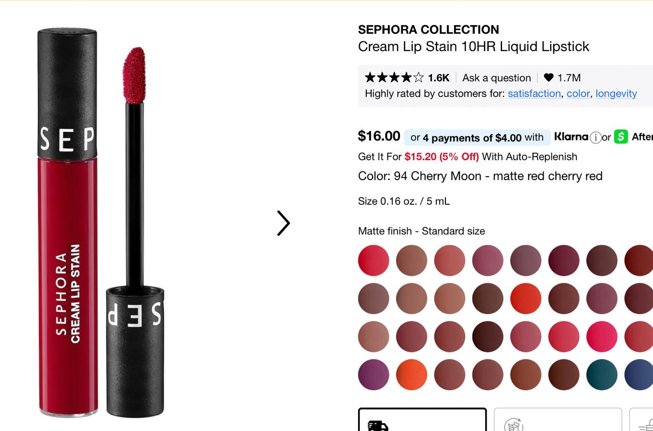 Течна матова ружна Sephora Collection Krem Lip Stain photo 3
