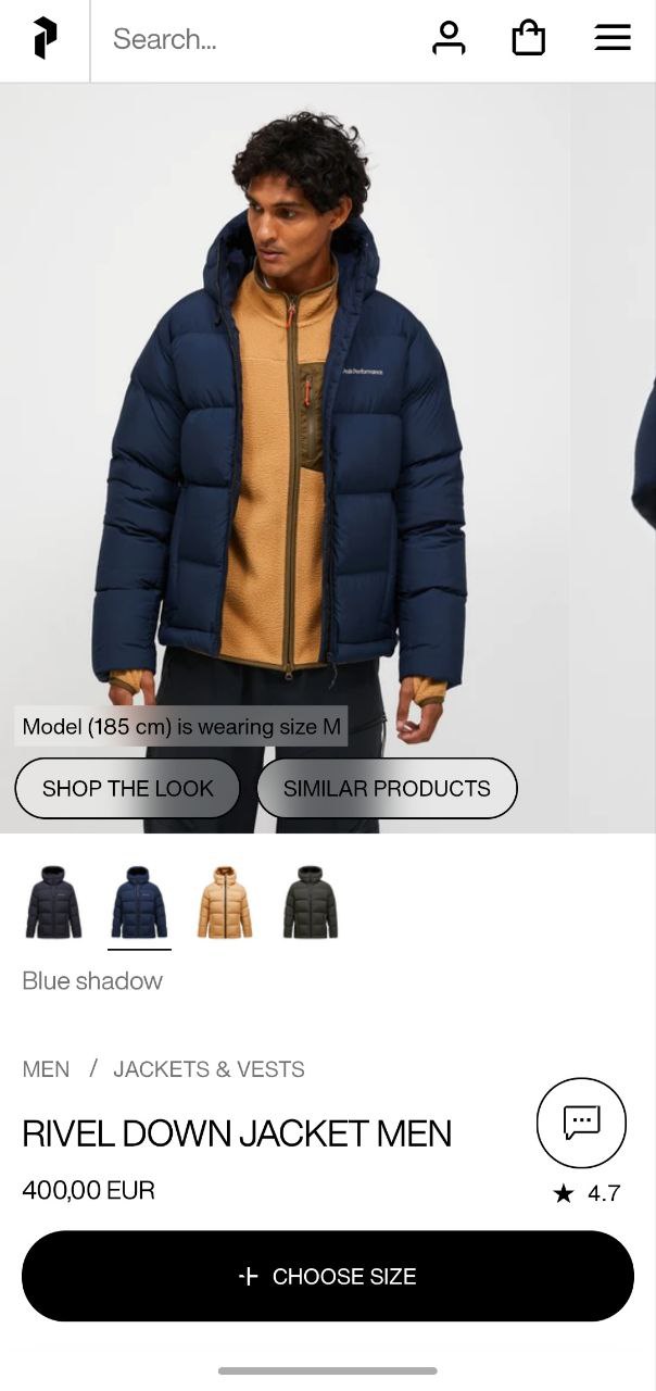 Peak Performance down jacket