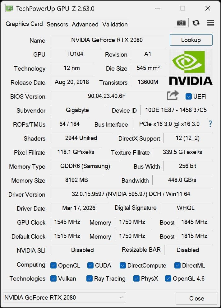 GeForce RTX™ 2080 GAMING OC BELA 8G - GIGABYTE видео картица photo 3