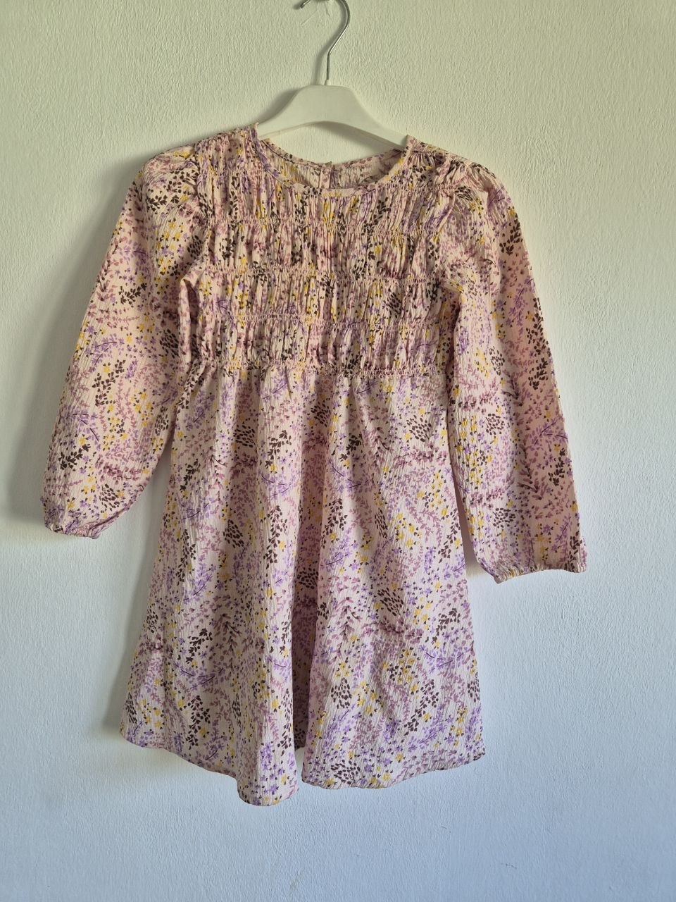 Pink polka dot dress, size 122 photo 6
