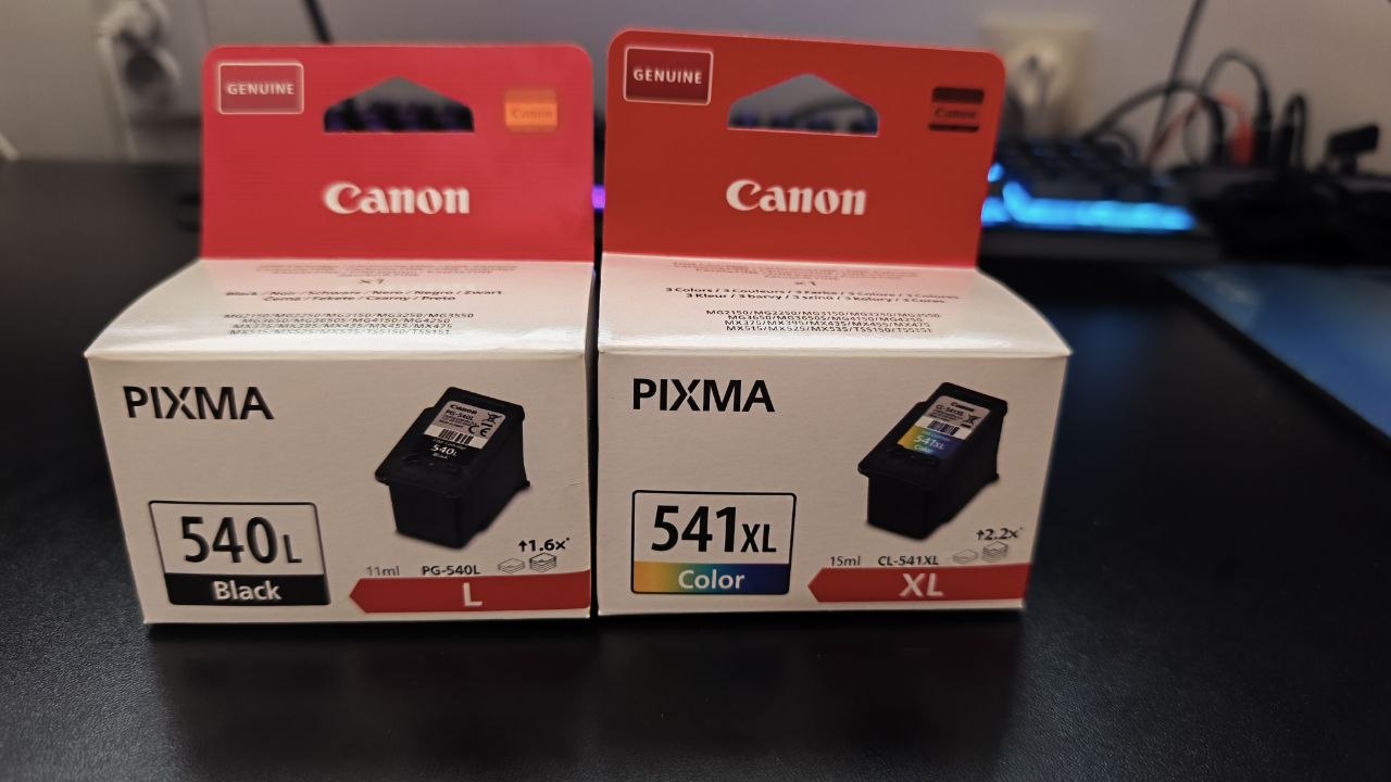 Canon PG-540L Black and Canon CL-541XL Color cartridges