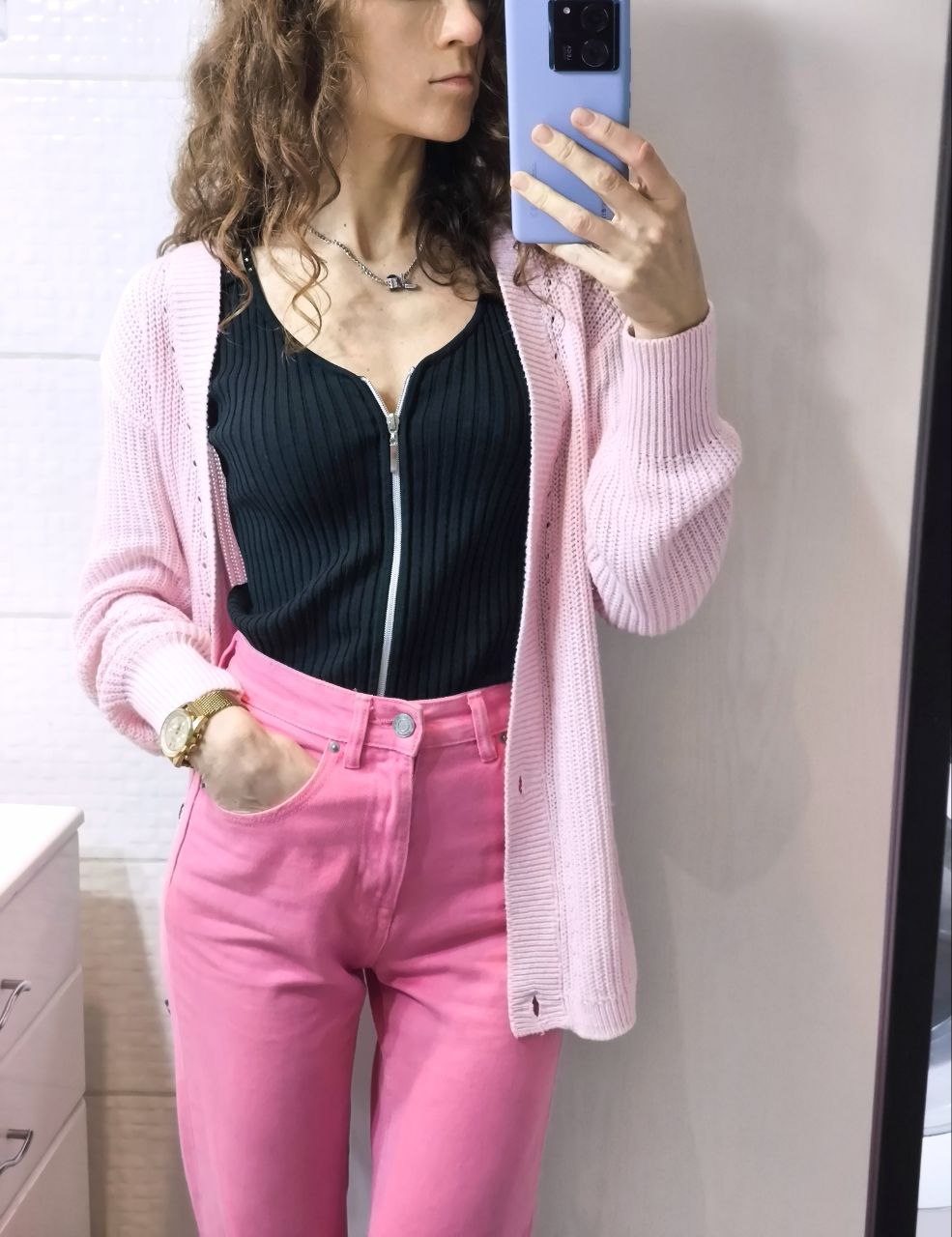 Джинсы Mom fit + Кардиган