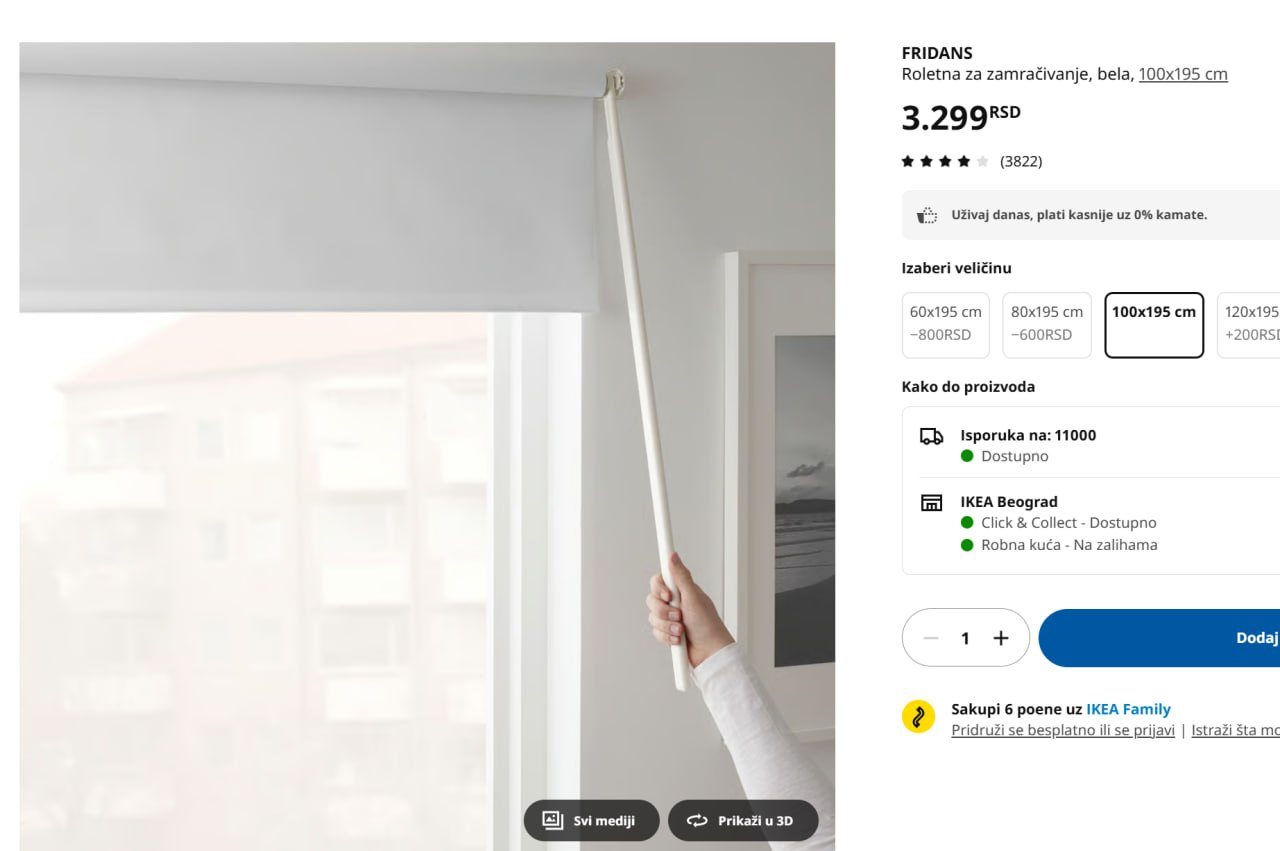 rolna zavesa ikea FRIDANS