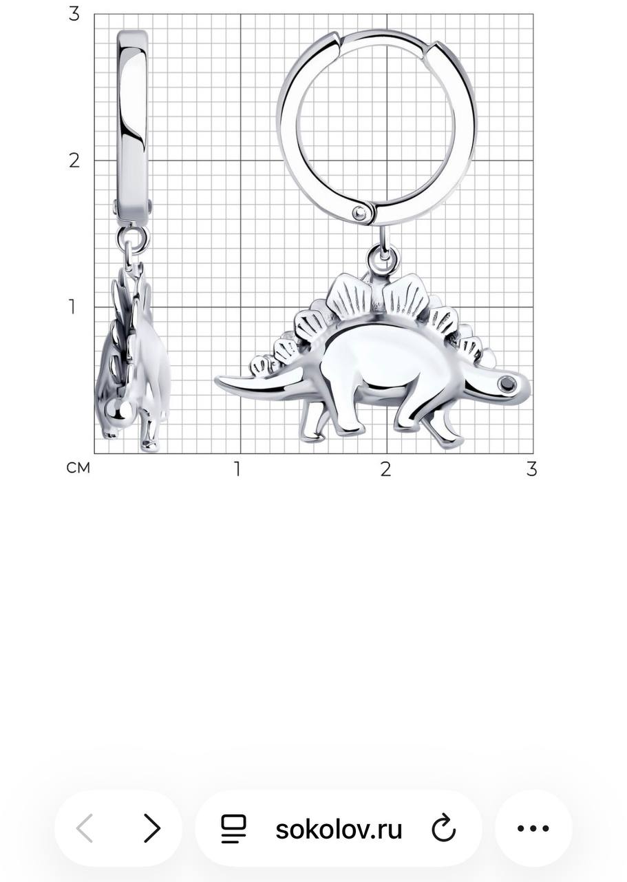 Dinosaur silver earrings photo 2