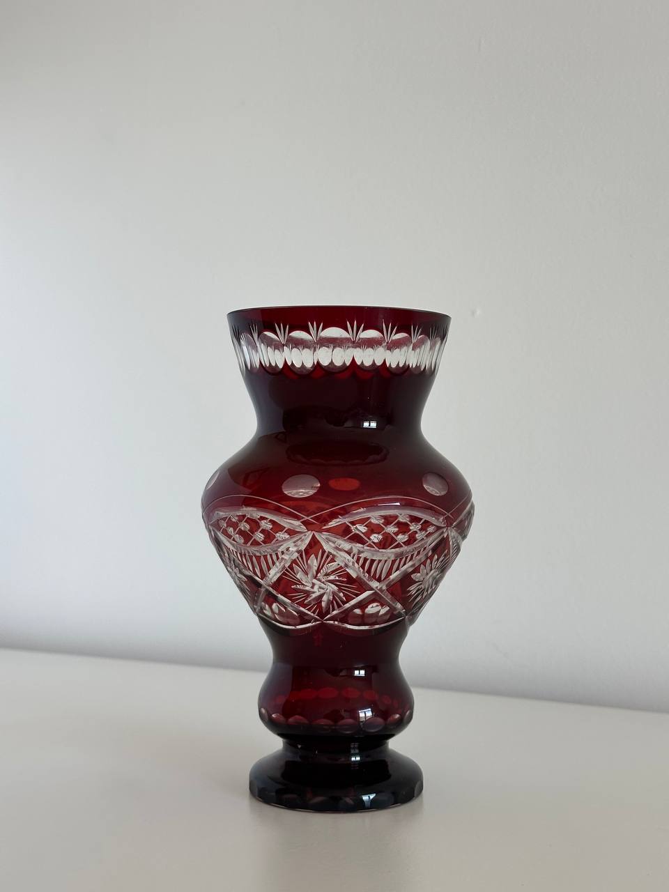 Винтажная чешская хрустальная ваза photo 3