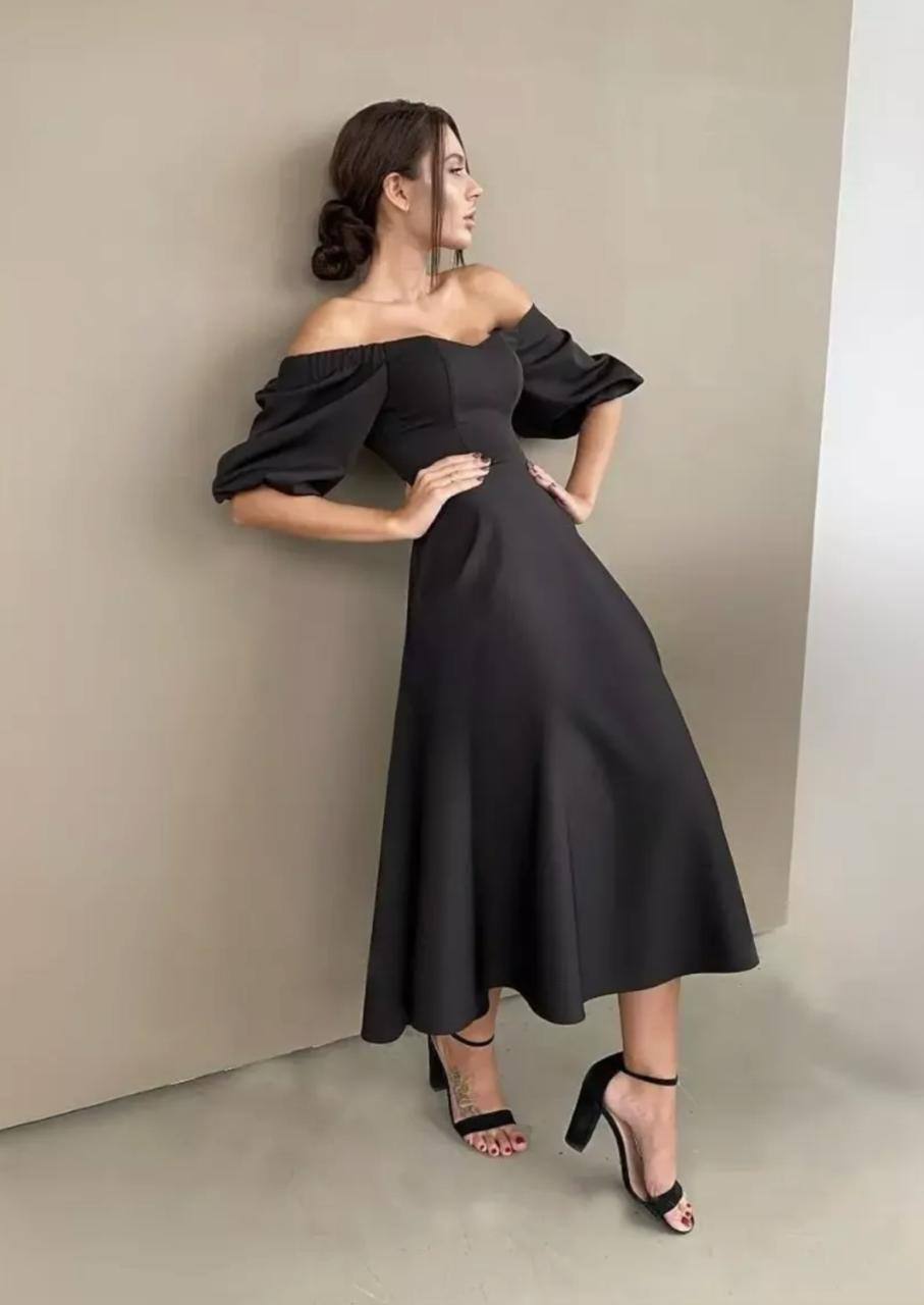 Black midi dress photo 2