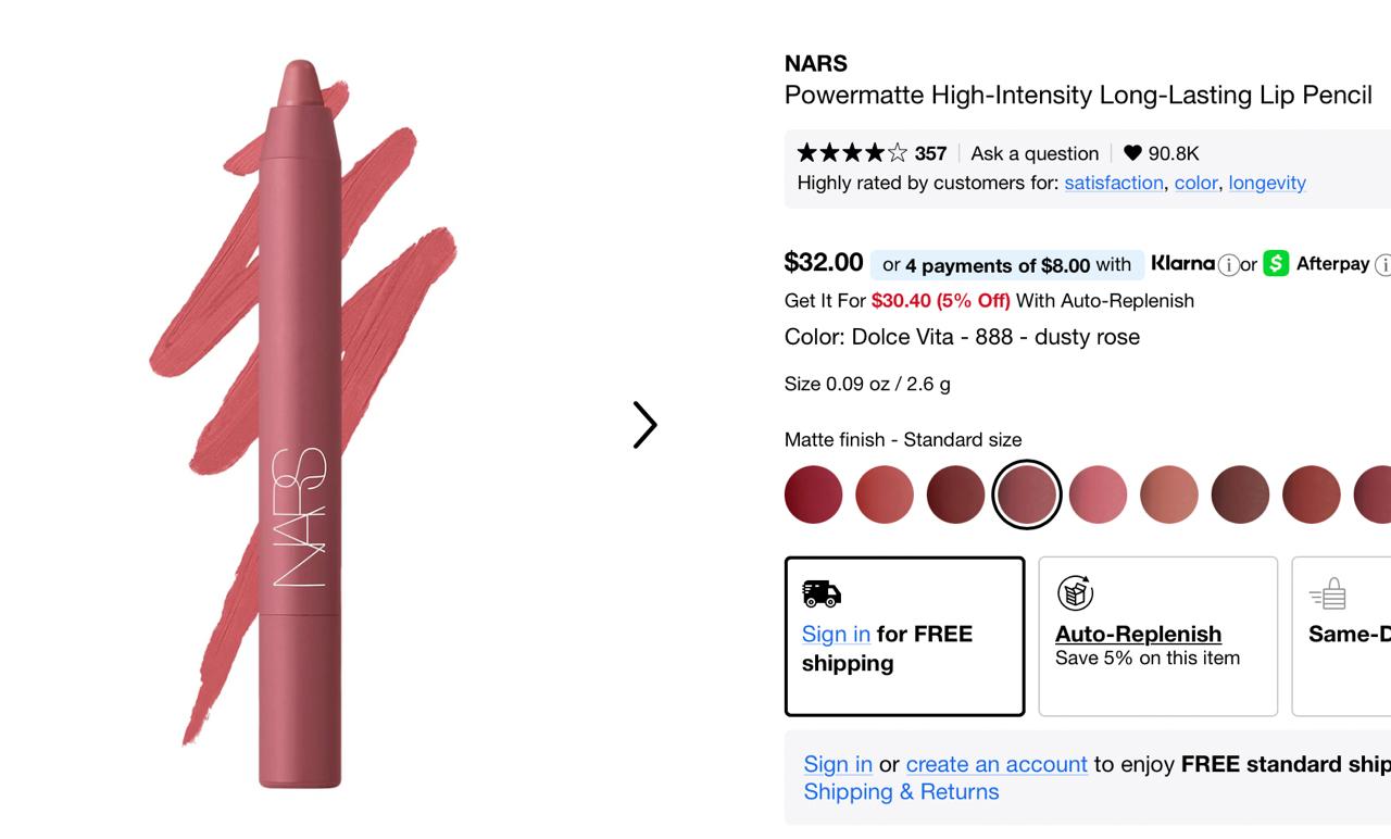 NARS Powermatte High-Intensity Lip Pencil photo 3
