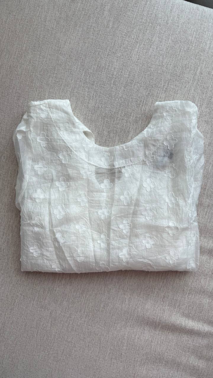 Strap Flower Blouse and Cotton Net Cardigan photo 2