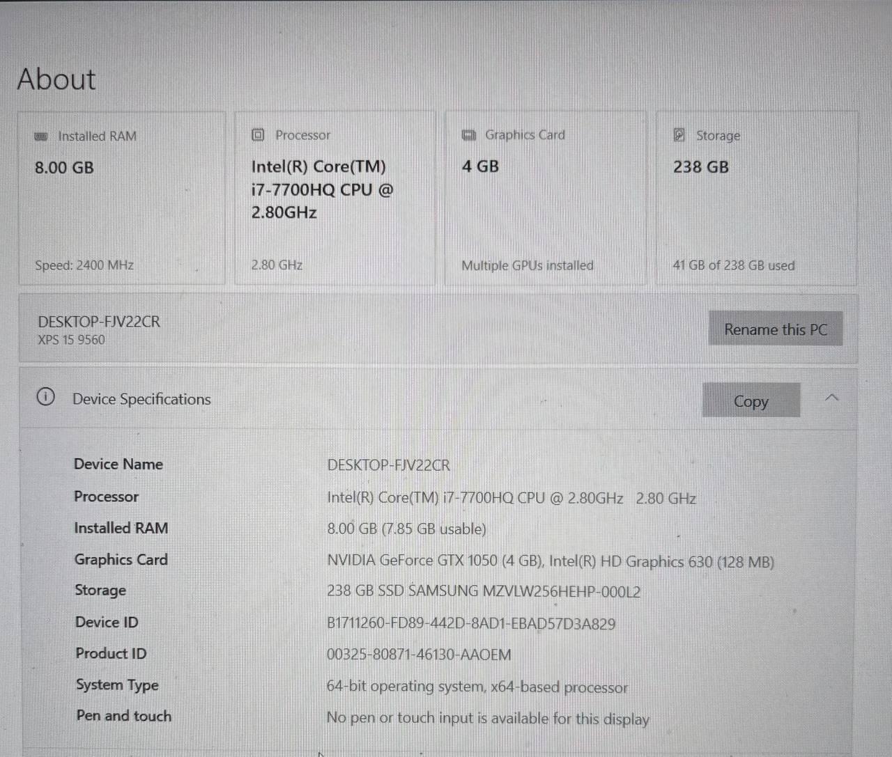laptop Dell XPS 15 9560 photo 3