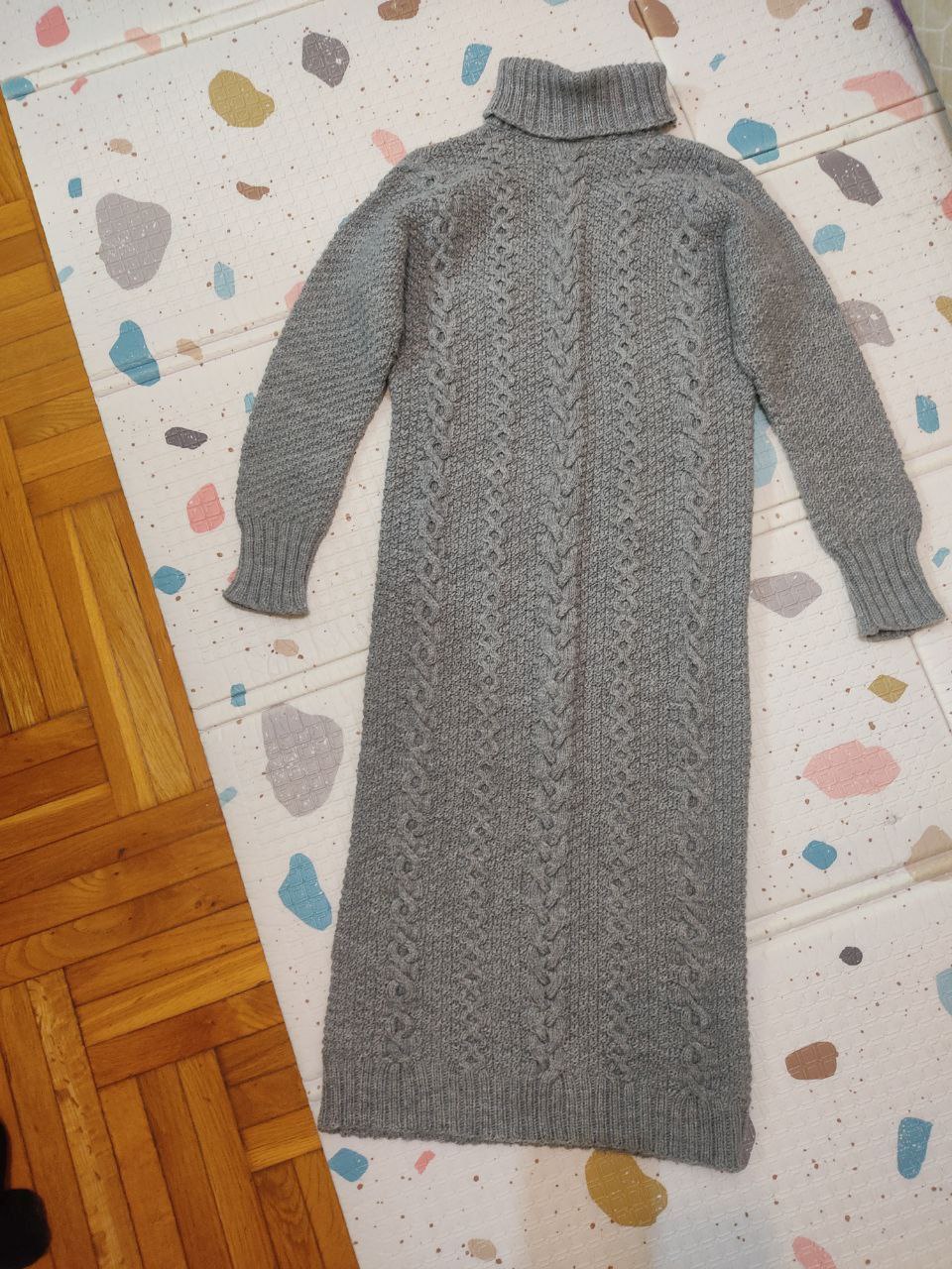 Gray wool dress