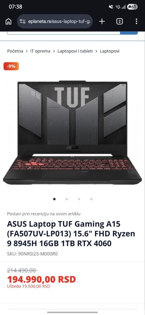 ASUS TUF 15.6 photo 7