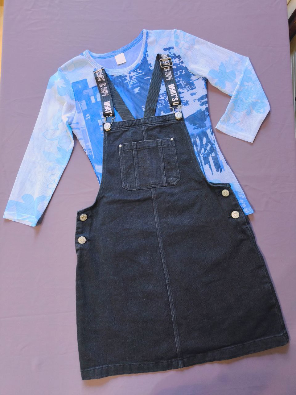 Short denim dress photo 3