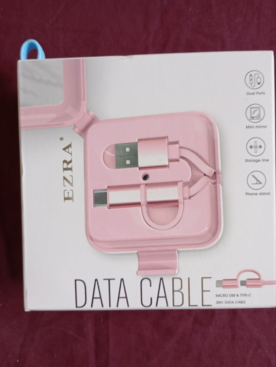 charging cable in a box with a mirror photo 2