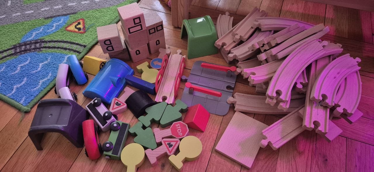 Wooden metal train ikea lillabo