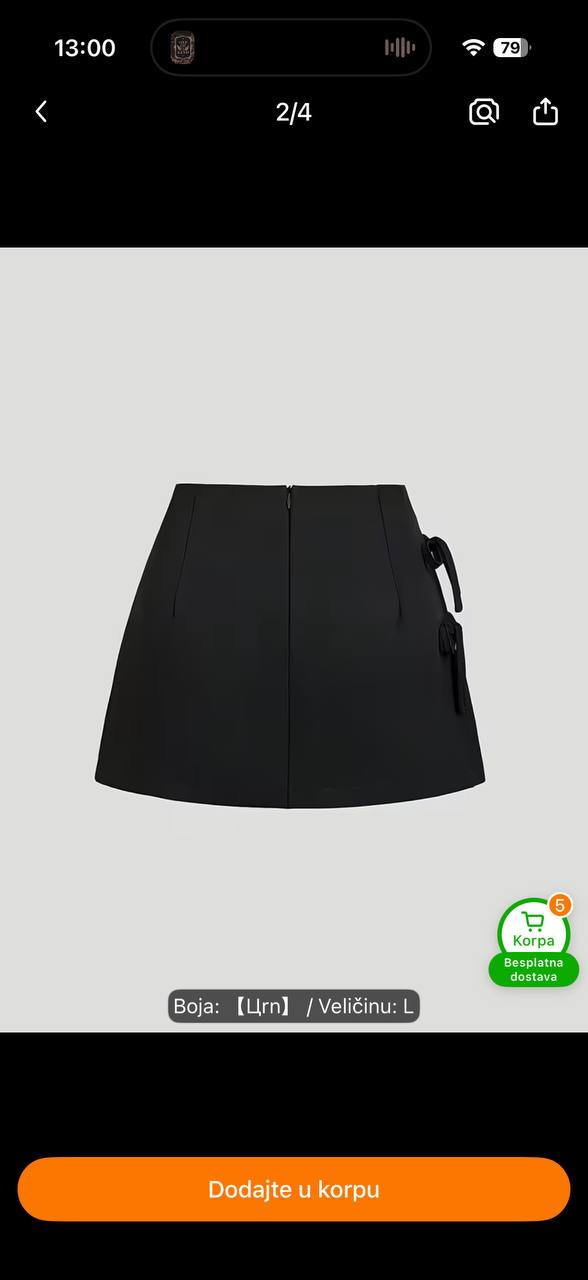 Мини-уксус А-силует са разрезом и бантом photo 3