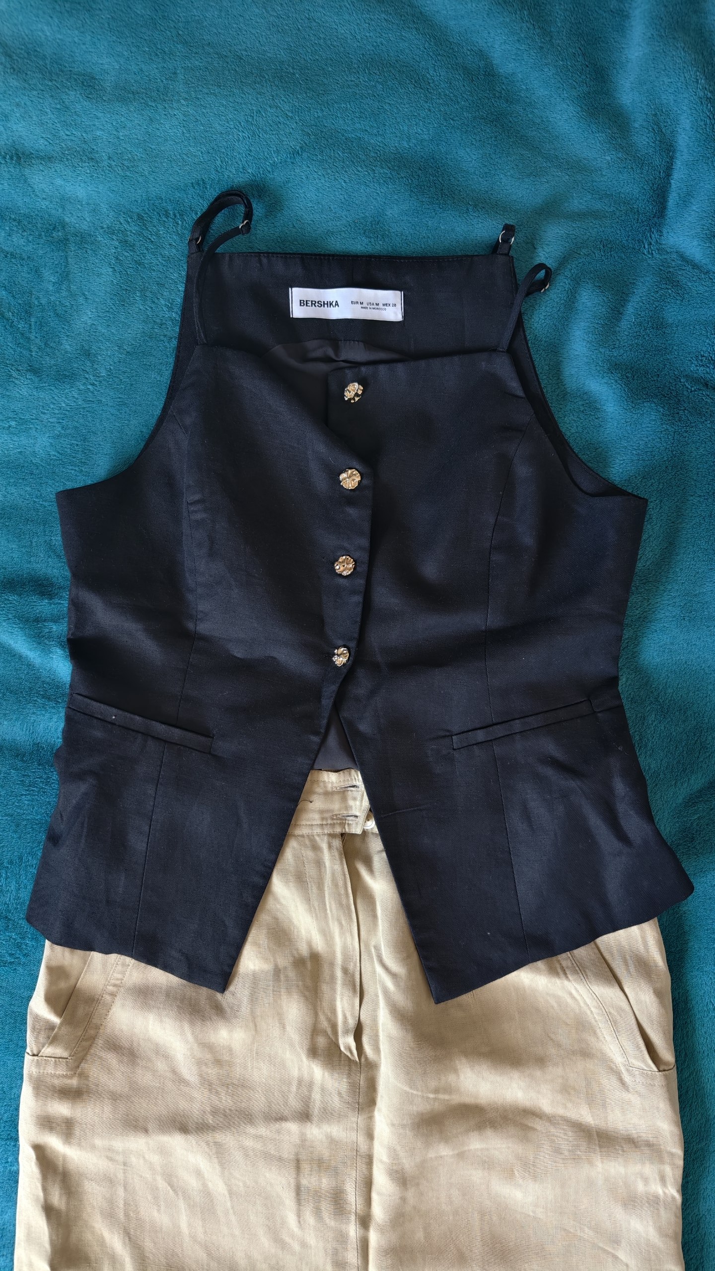 жилет из льна bershka photo 4