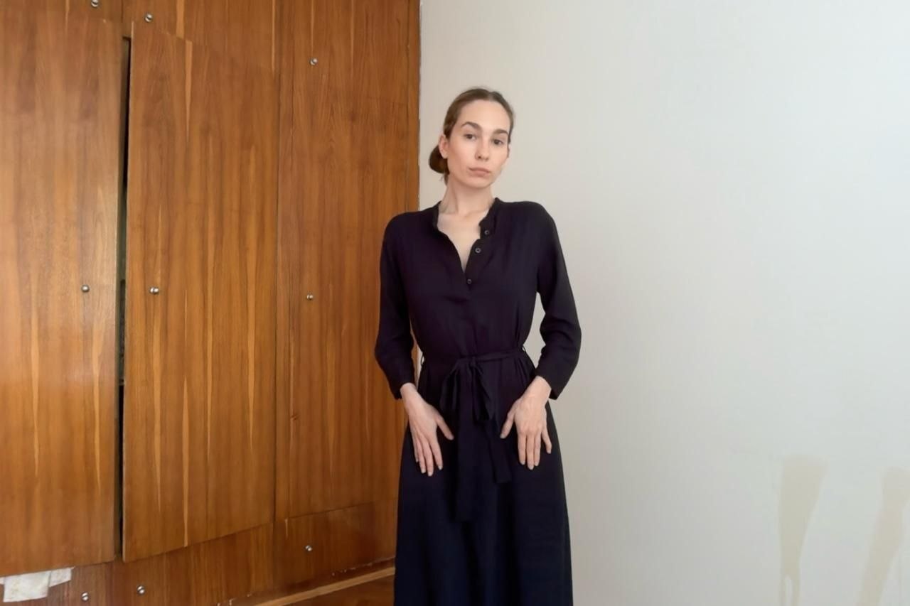 ТЕМНО СИНЕЕ ПЛАТЬЕ UNIQLO