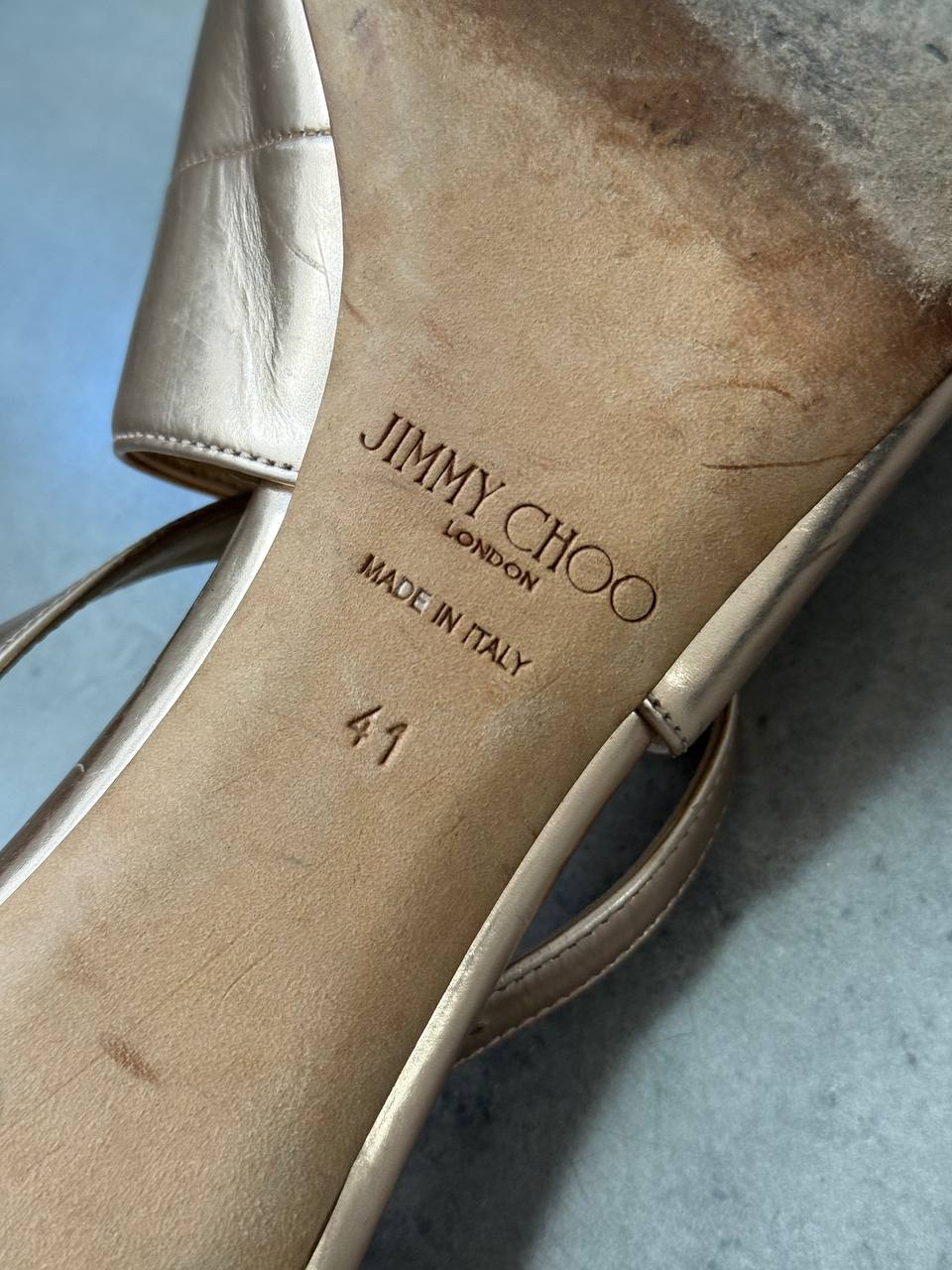 jimmy choo rose gold leather sandals photo 3