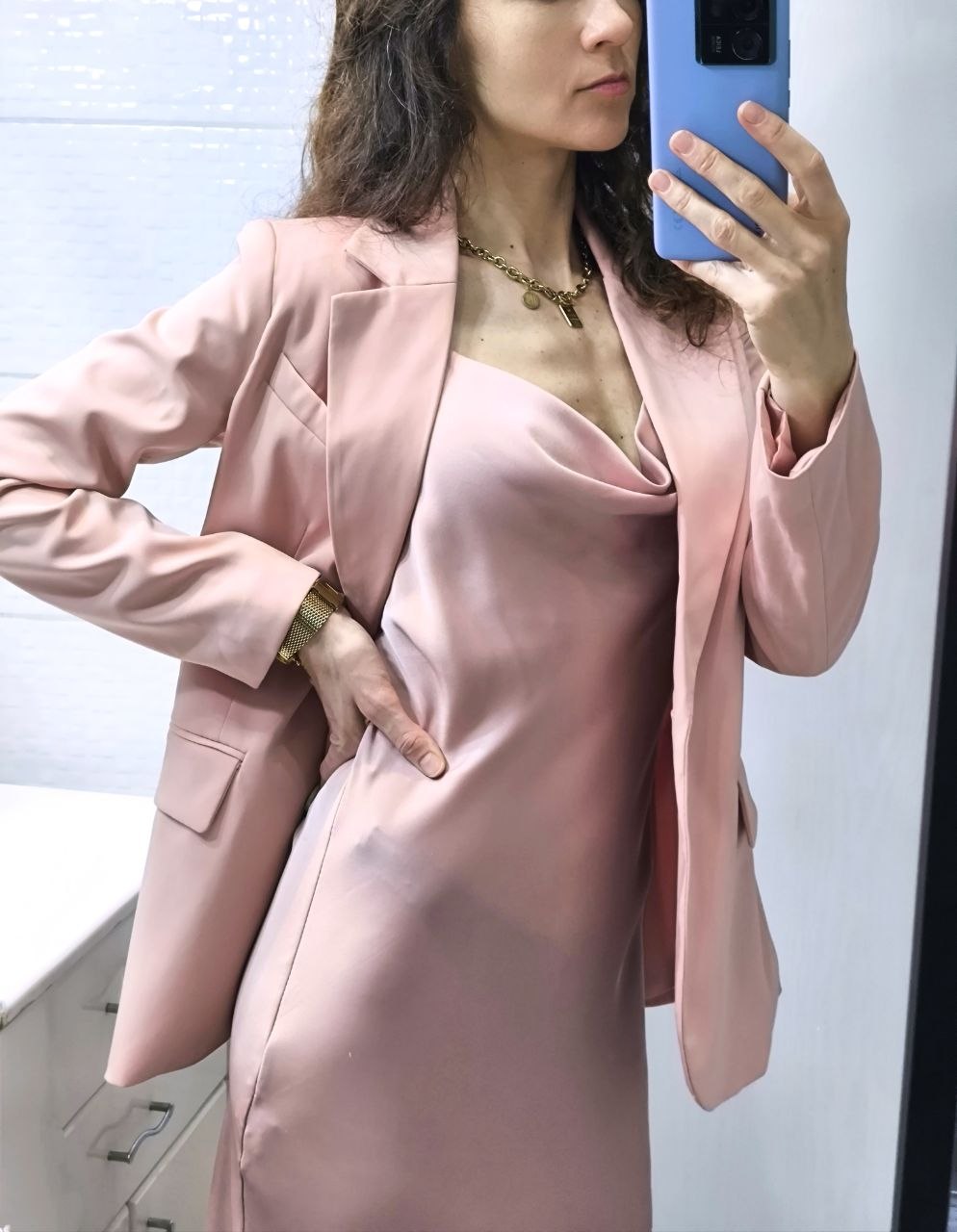 Blazer in dusty rose shade photo 2