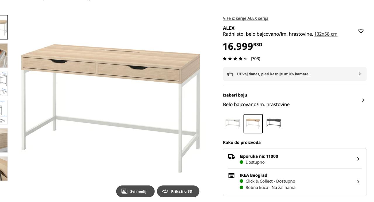 Стол IKEA ALEX