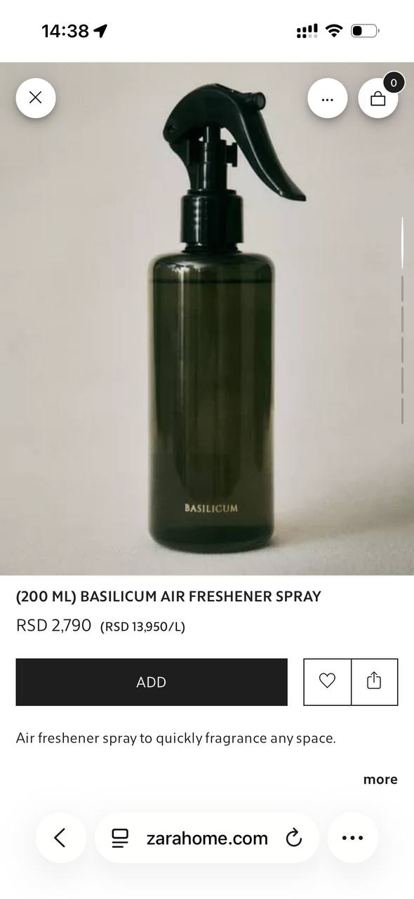 Zara home Basilicum sprej za kuћu photo 2