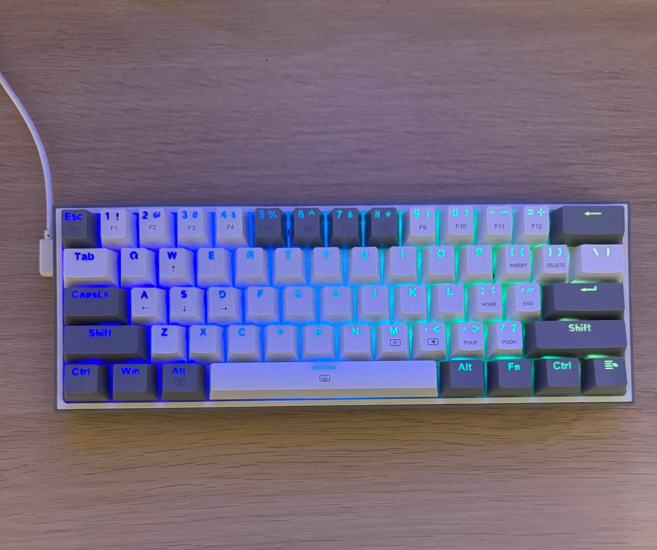 Mechanical keyboard 60% Red Dragon Fizz RGB model: K617-RGB