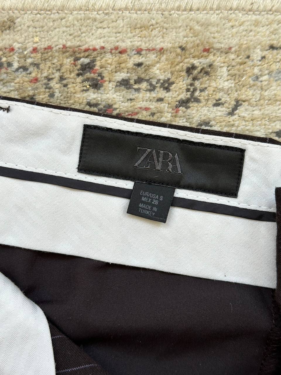 Ženske smeđe prugaste hlače Zara photo 2