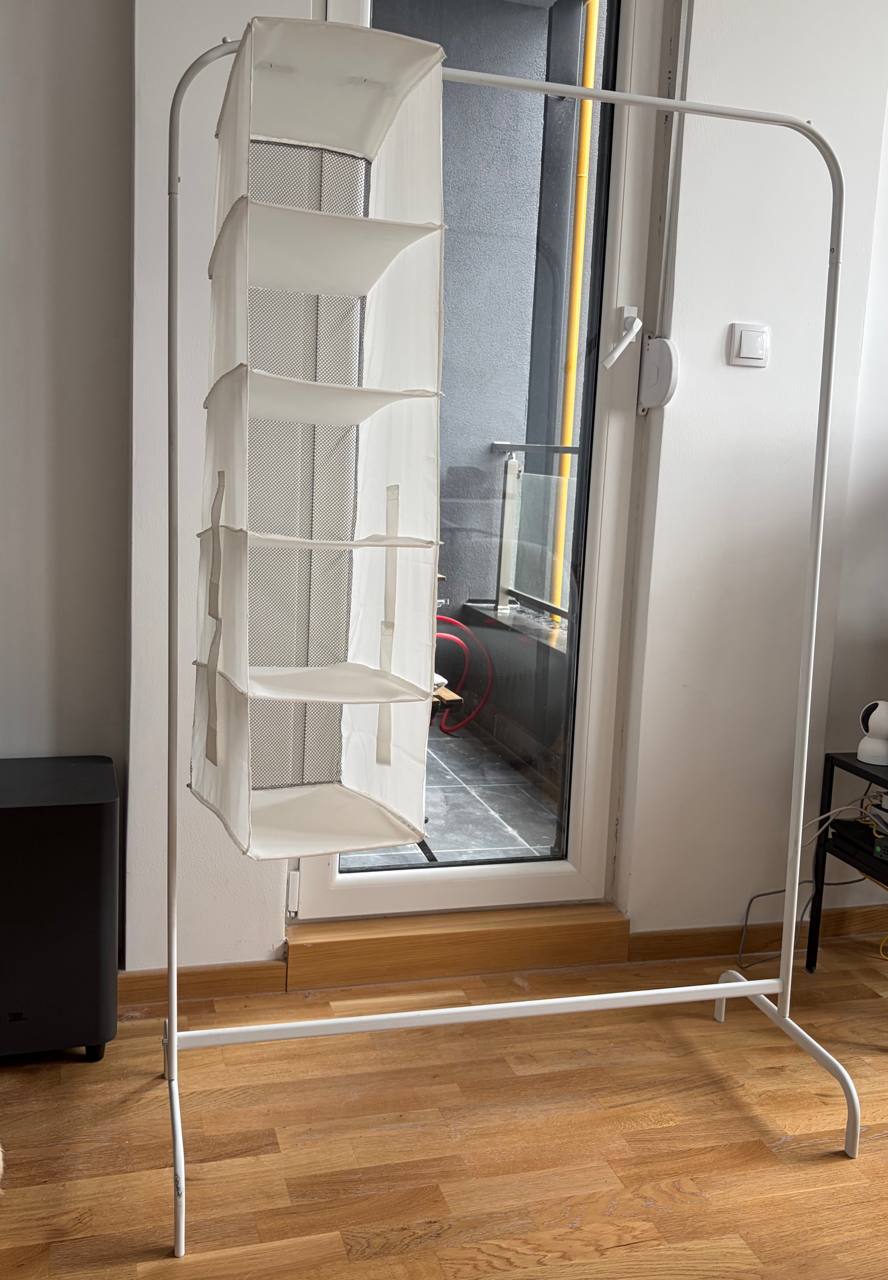 шина за одеću IKEA + organizer za odeću IKEA
