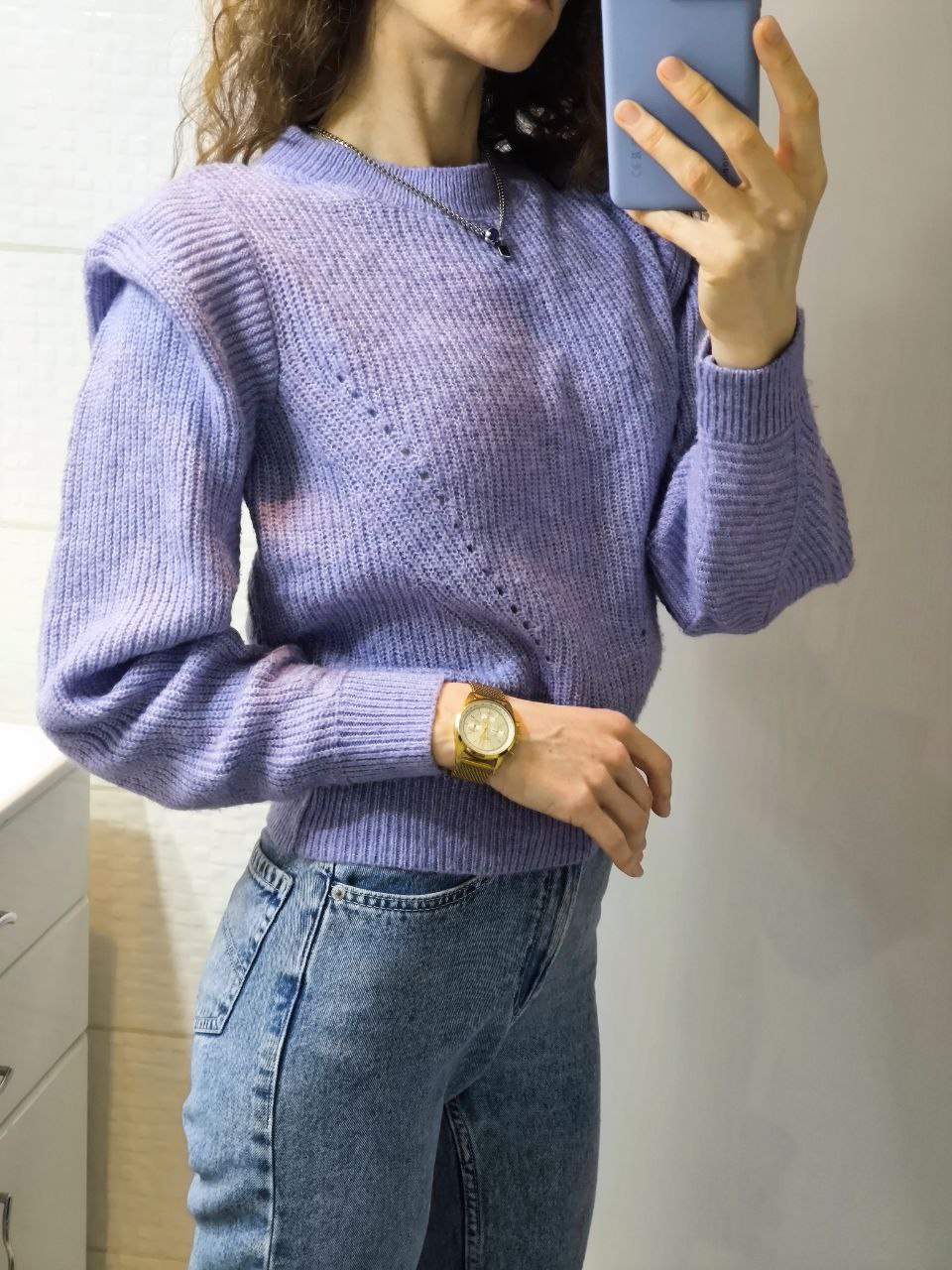 Thin lavender sweater photo 2