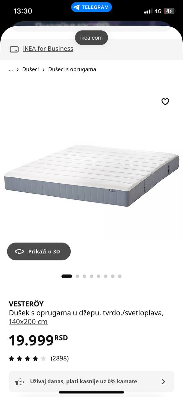 Kreveta (Ikea - Slattum) sa matracem (Ikea - Vesteröy) photo 6