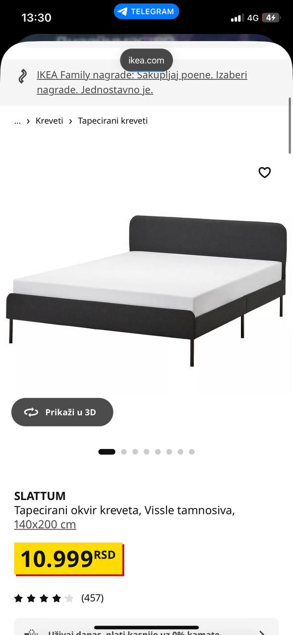 Kreveta (Ikea - Slattum) sa matracem (Ikea - Vesteröy) photo 7