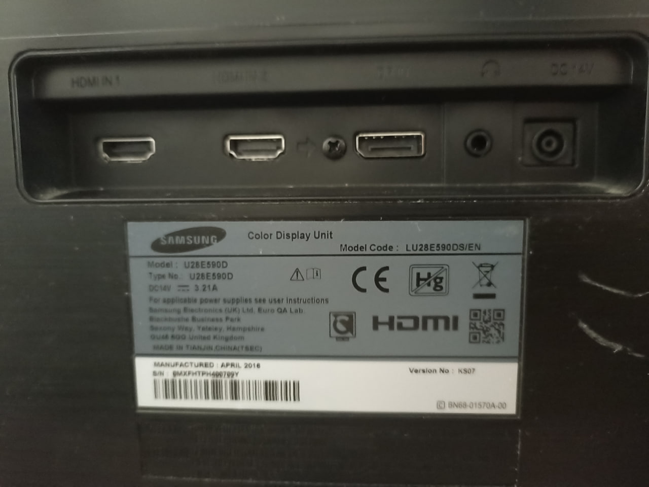 монитор 4k Samsung 28" U28E590D