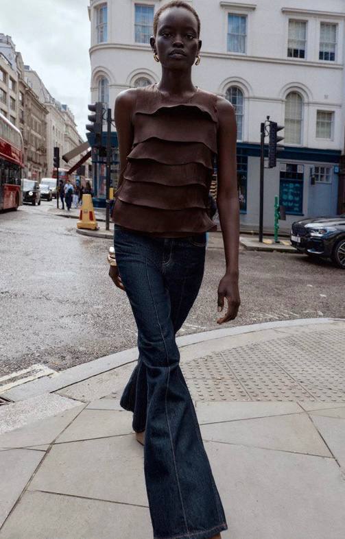 Satin brown top Zara xs photo 2