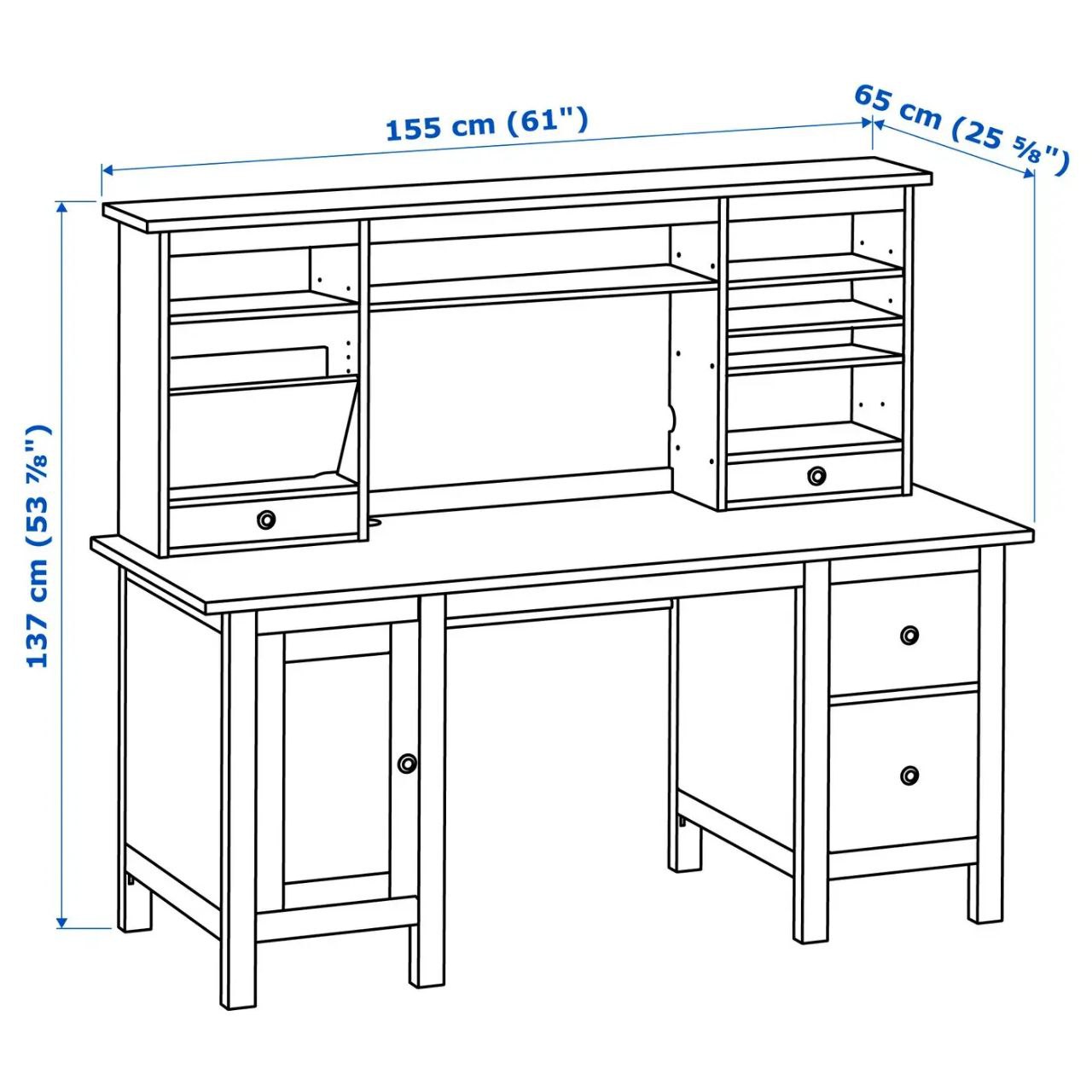 IKEA HEMNES table with shelf photo 5