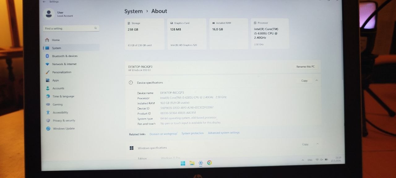 HP EliteBook 850 G3