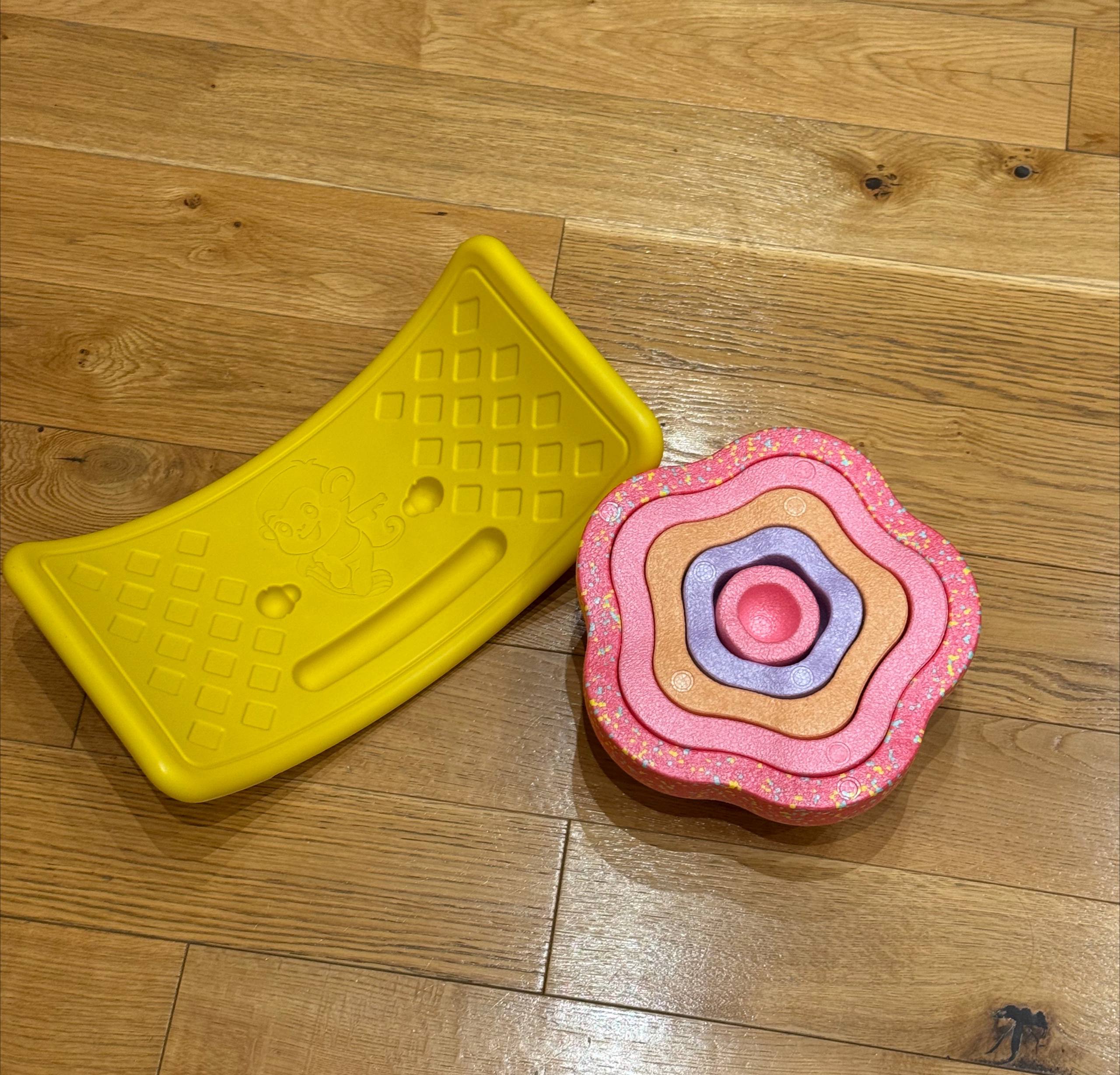 Set for active entertainment at home with a child