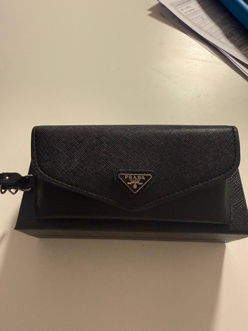 Prada Saffiano Leather Mini Pouch / Eyeglasses Case photo 2