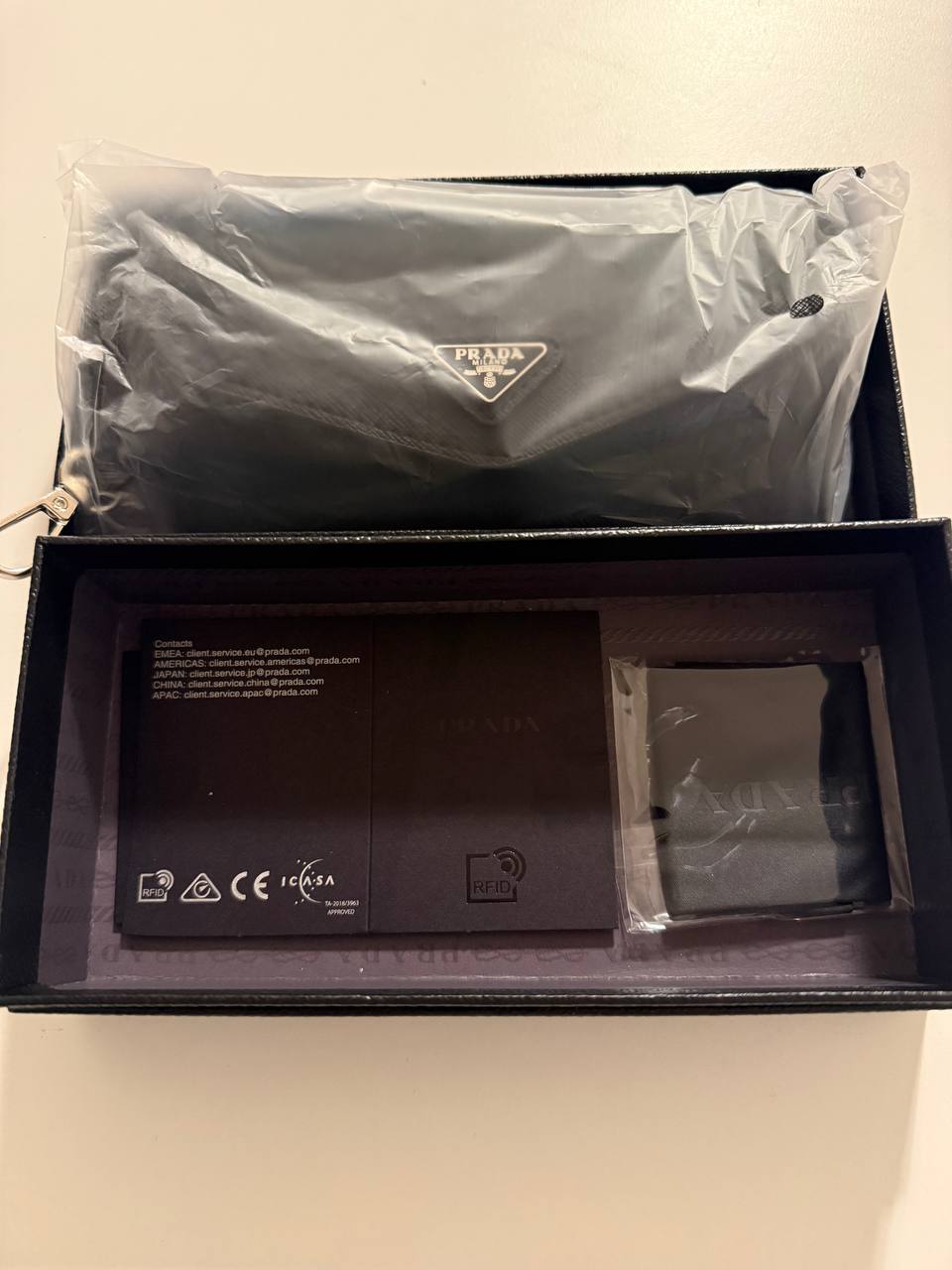 Prada Saffiano Leather Mini Pouch / Eyeglasses Case photo 5