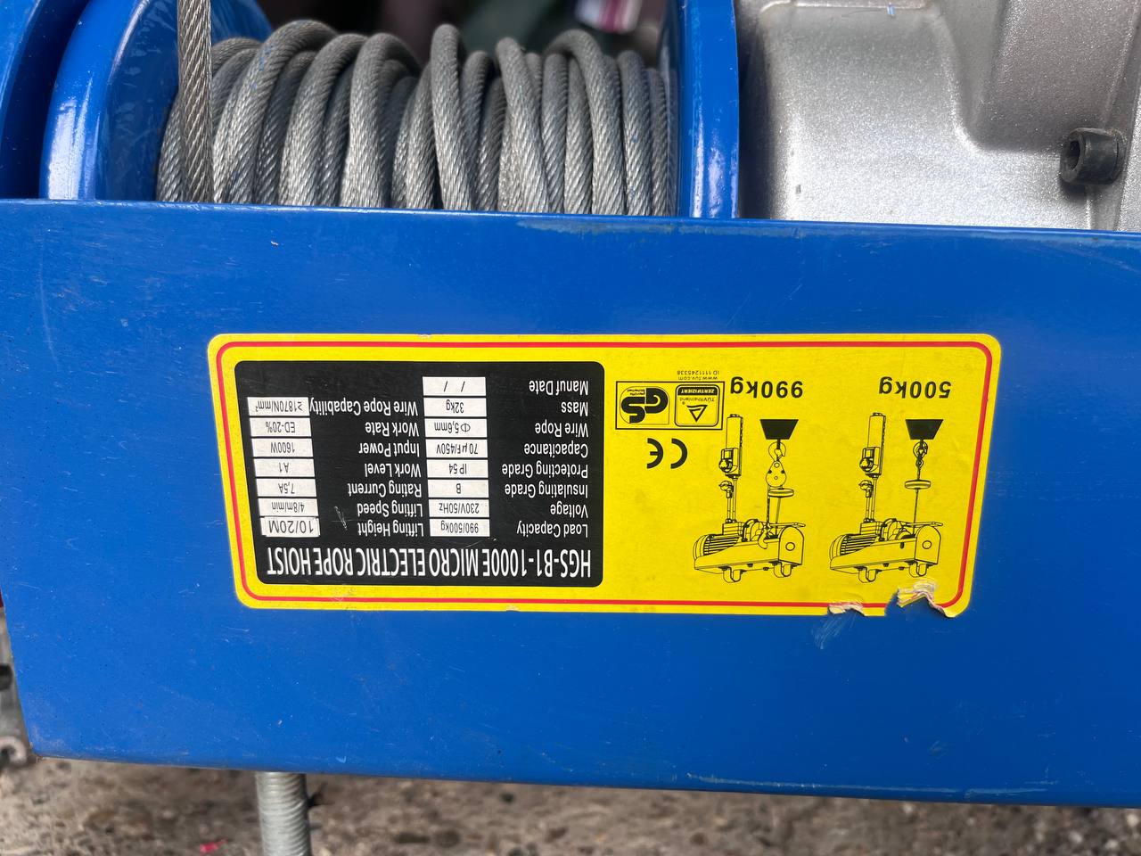 HGS-B1-1000E MICRO ELECTRIC ROPE HOIST photo 4