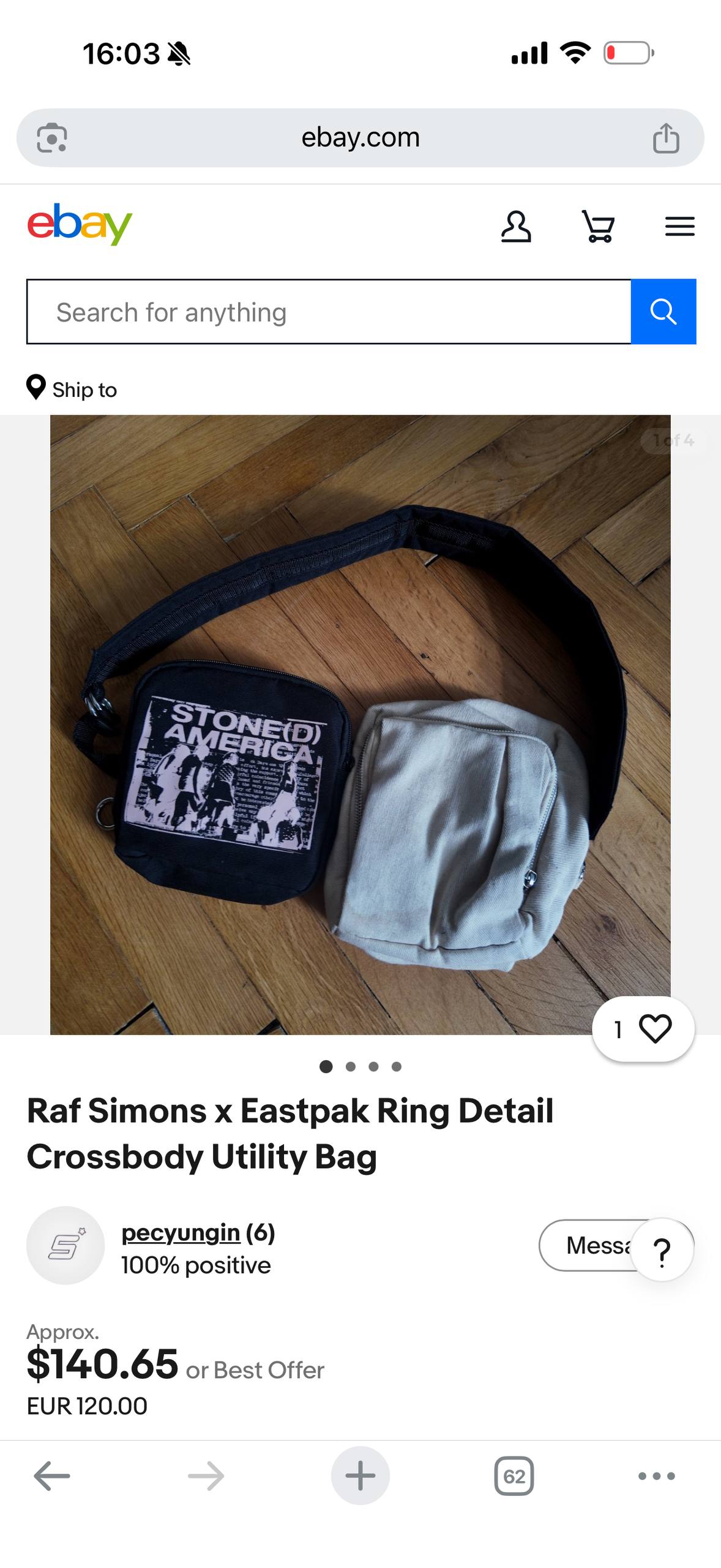 Crossbody сумка Eastpak x Raf Simons photo 2