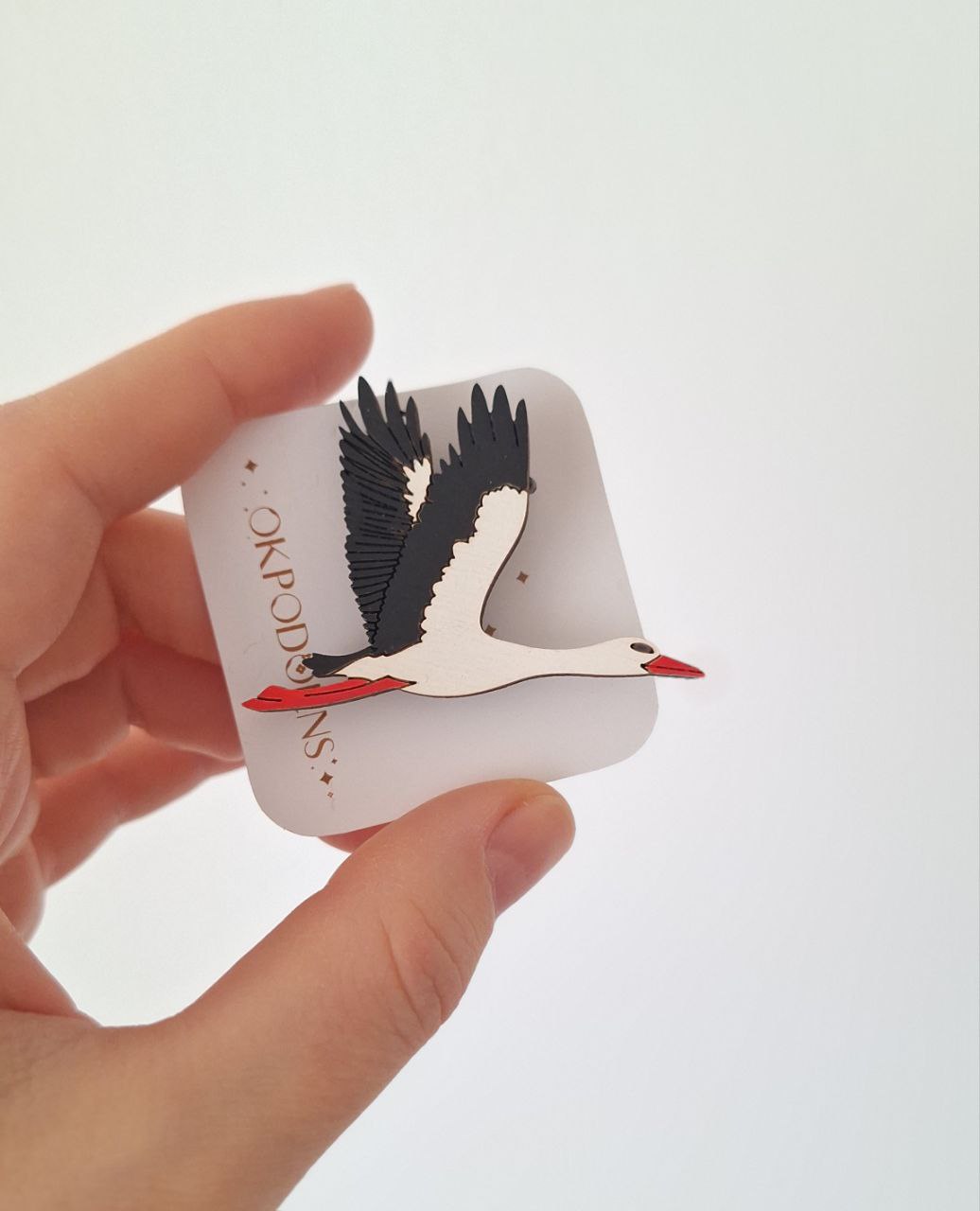 Wooden brooch