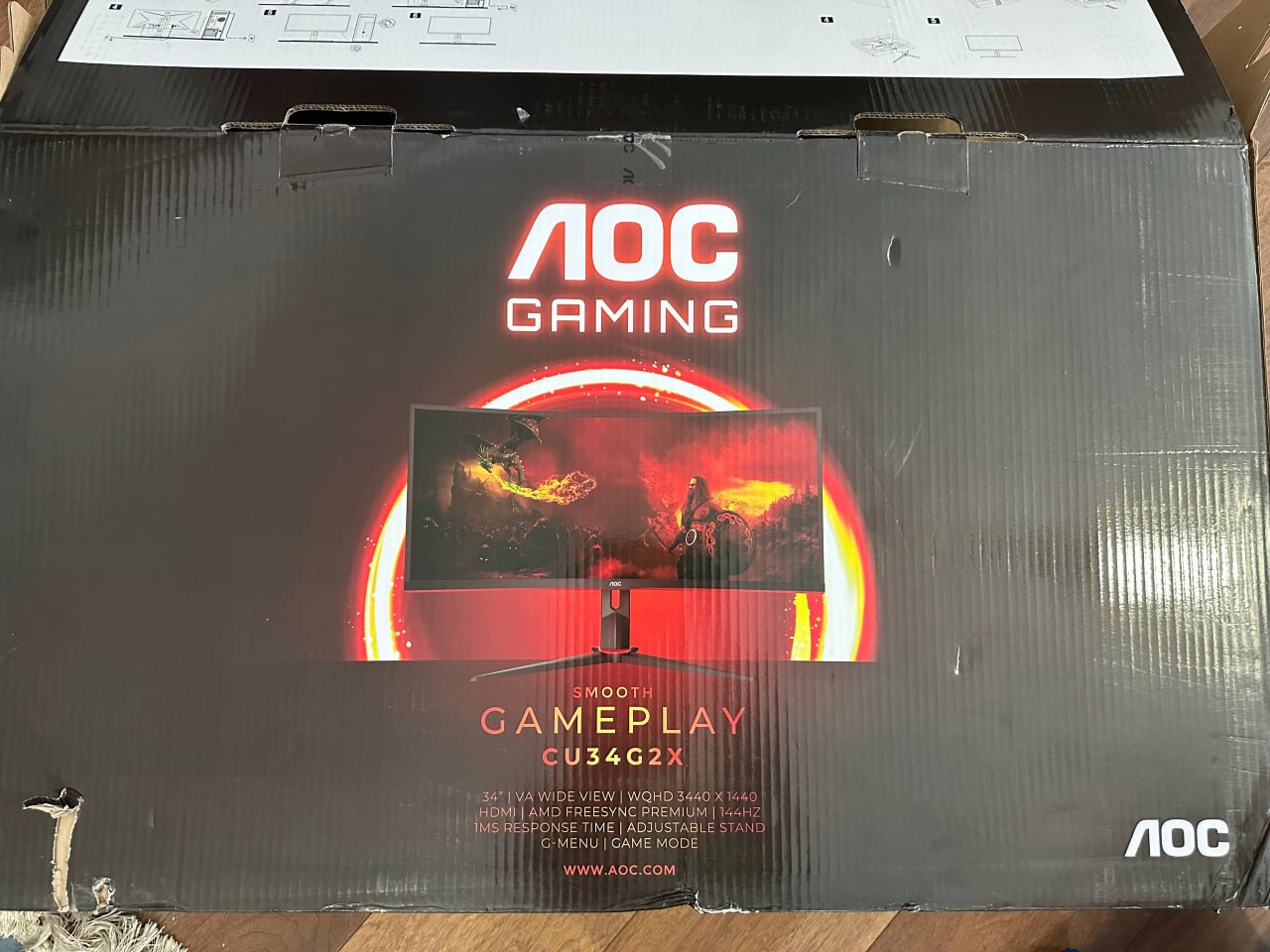 AOC CU34G2X Curved Ultra-Wide Monitor photo 3
